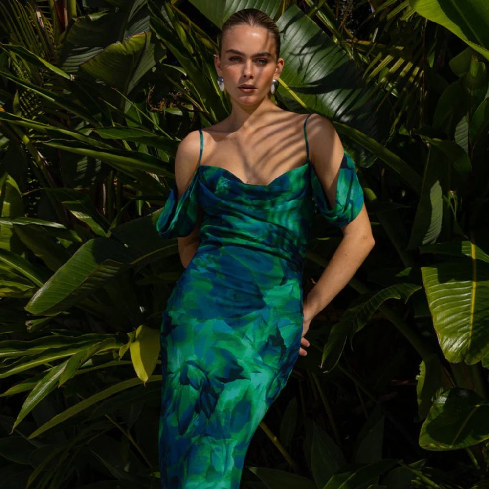 New, Never worn, Runaway the Label, Lista Maxi Dress - Calista Green (Large)